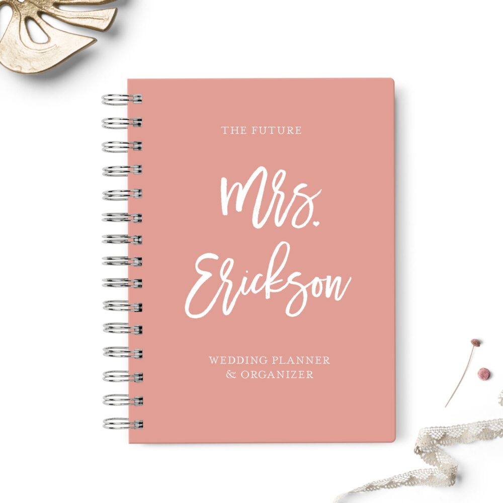 Wedding Planner Book, Event Planning Organizer, 6x8.75, Unique Gift For The Bride, Budget Seating Chart Checklists, To Do List, Coral Peach