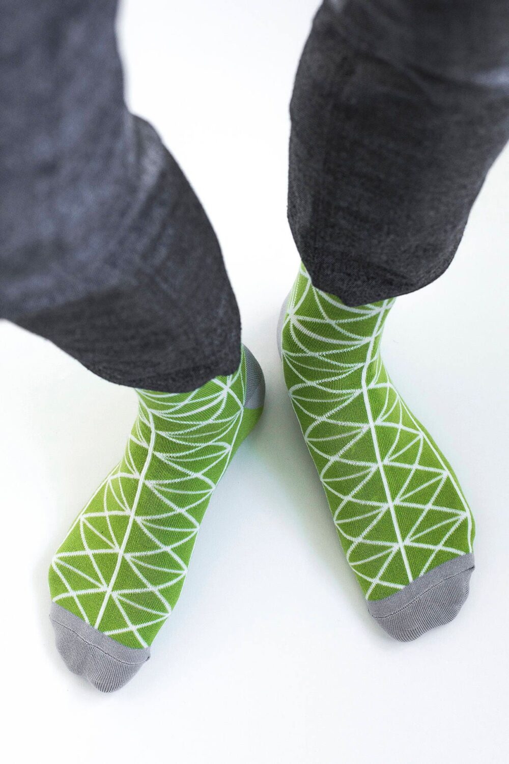 Men's Bright Green Socks For Boho Wedding, Funny Crazy Cool Groom/Groomsmen, Colorful Socks, Cotton & Spandex Him