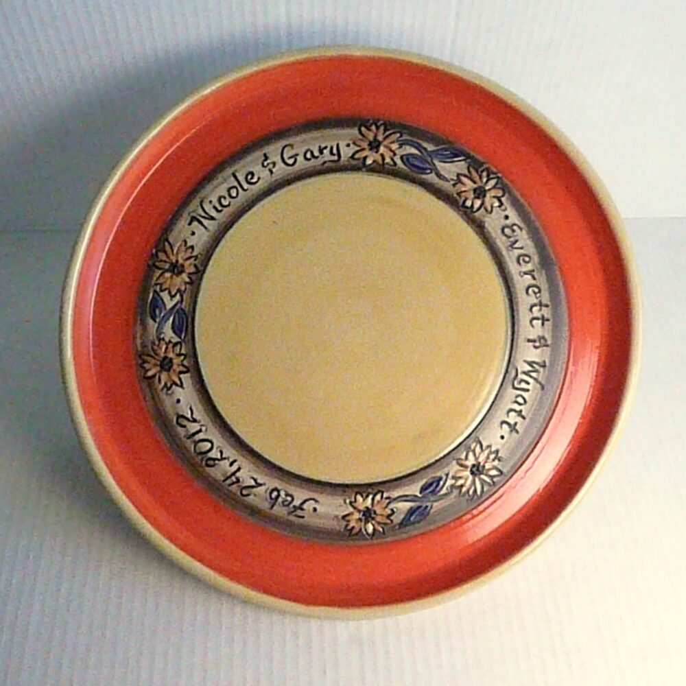 Personalized Sunflower Wedding Platter Custom Stoneware Serving Dish