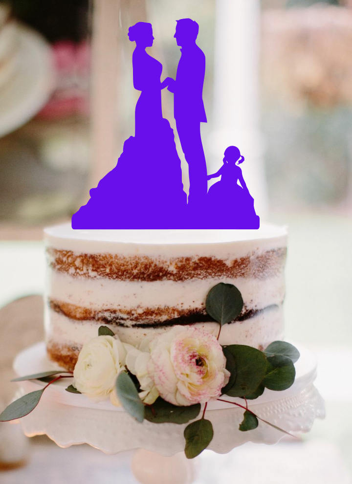 Wedding Cake Topper Bride & Groom Silhouette Cake Topper Bride Groom Holding Hands Wedding Silhouette