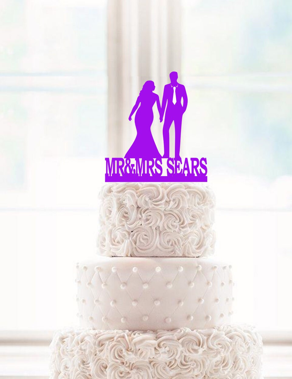 Curvy Bride, Silhouette, Wedding Cake Topper, With Name, Bride & Groom, Silhouette Topper, Wedding Family Cake Topper