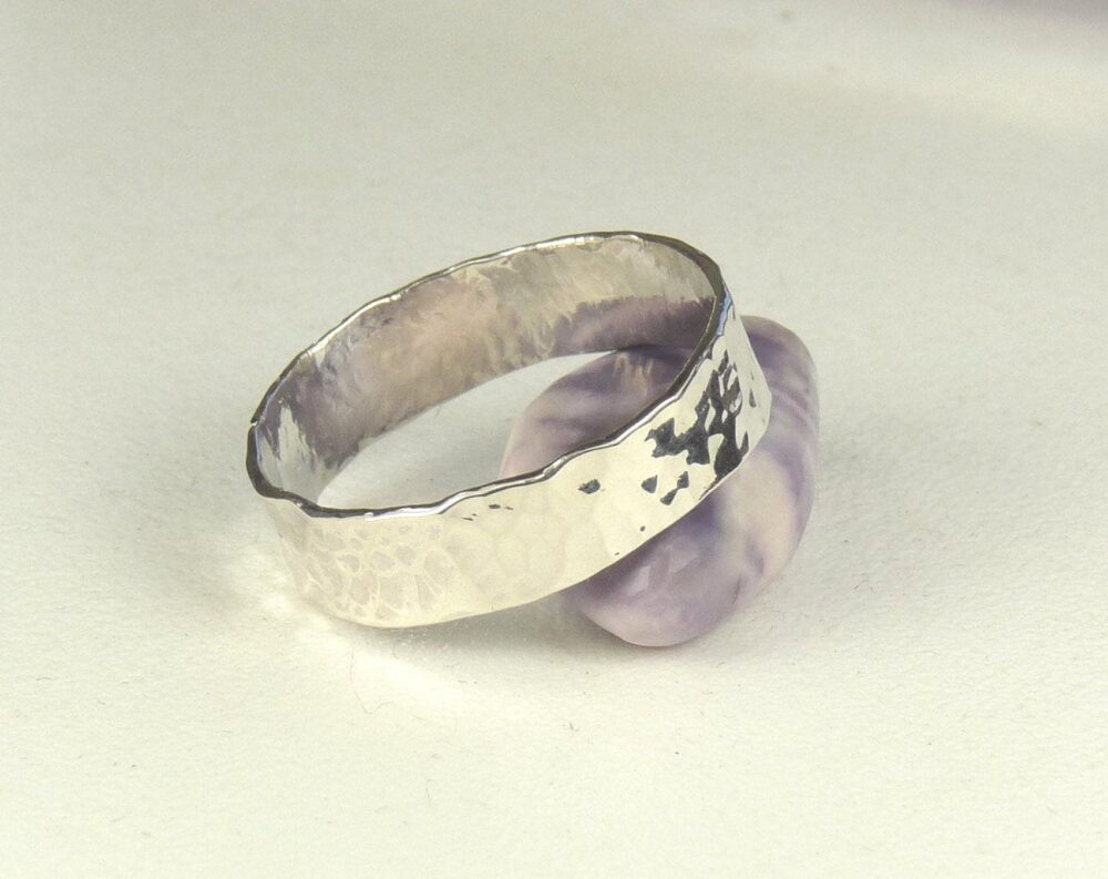 Wedding Ring, Thumb Ring, Silver Band, Sterling Silver Band, Hammered Ring