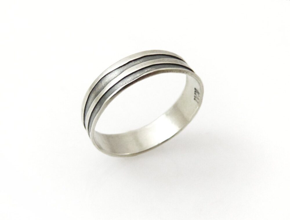 Wedding Ring. Sterling Silver Wedding Wavy Silver Band. Band | Gr9437-2015