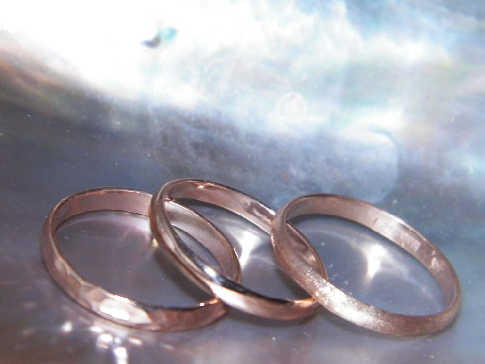 Hand Made.925 Sterling Silver Wedding One Band Stackable Ring 14 K Pink Gold Plated-Choose Your Size