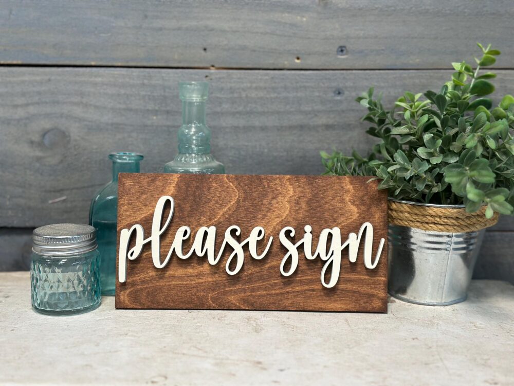 Please Sign Wedding Wood Sign, Guest Book, Alternative Our Reception Signs