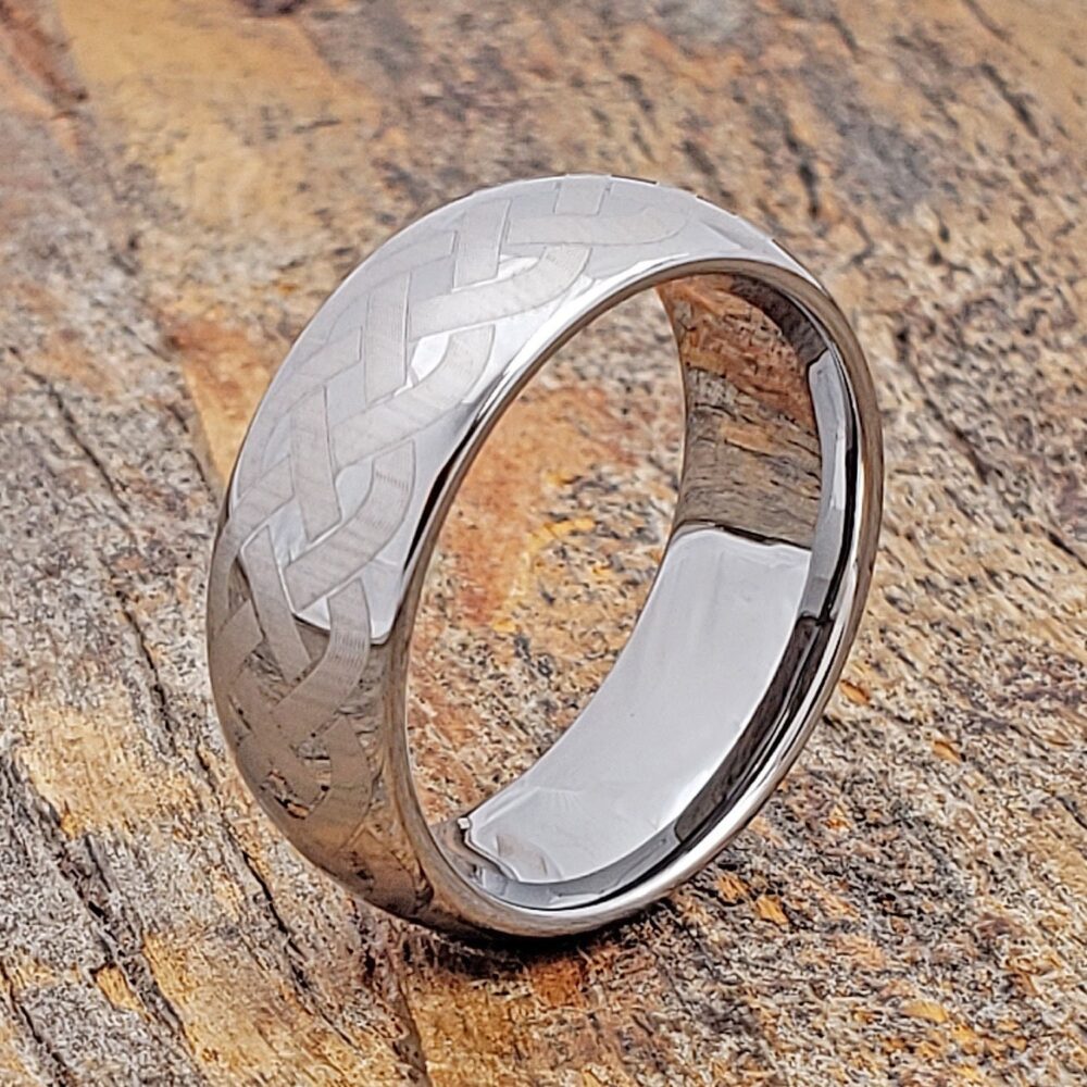 Tungsten Ring, Mens Wedding Band, Tungsten Men Celtic Knot Ring