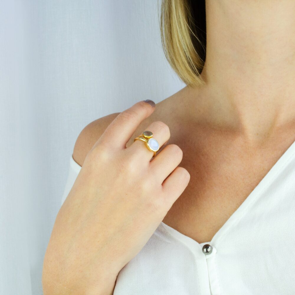 Mom Ring Set Combo, Custom Birthstone Set, Mother Daughter Stacking Ring Set, Christmas Gift For Mom, Citrine Peridot