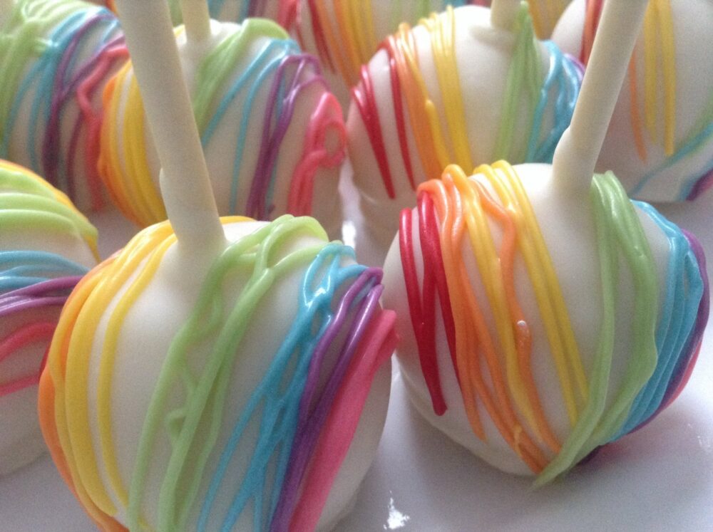 Rainbow Party Favors Cake Pops, Pretzels & Rice Crispy Treats