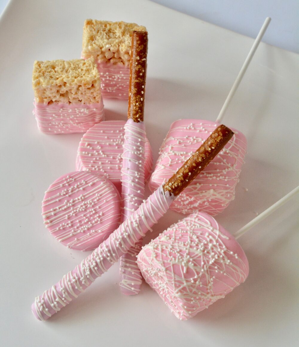Birthday Favors, Wedding Chocolate, Bridal Baby Shower, Girl, Marshmallows Chocolate Covered Oreos Rice Krispie Treats