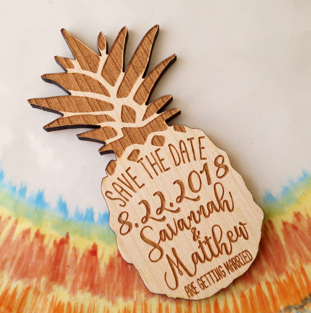 Pineapple Save The Date Magnet.save Date, Save Date Magnet, Rustic Wooden Dates, Pineapple Magnets, 25 Pc