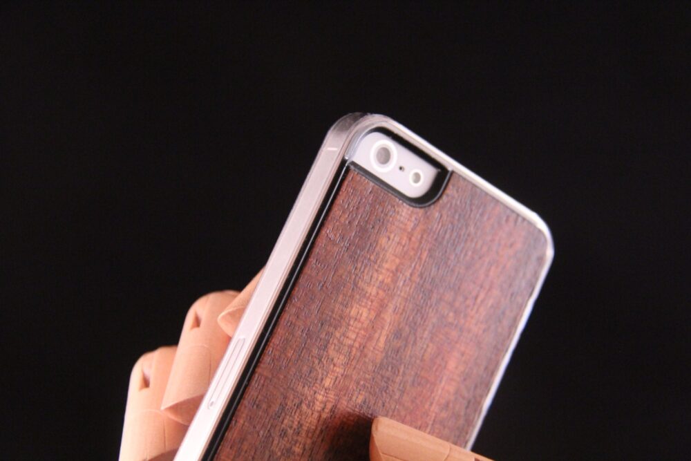 Iphone 5 5S Se Wood Phone Case - Dark Brown Hand Finished Wood Smart Phone Case