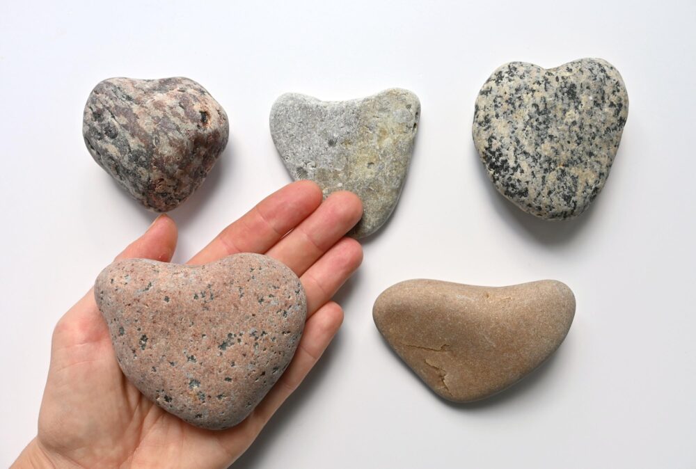 Heart Shaped Beach Pebbles | 5, Sea Stones, Pebble Art, Coastal Decor, Wedding Natural Shapes From Nature