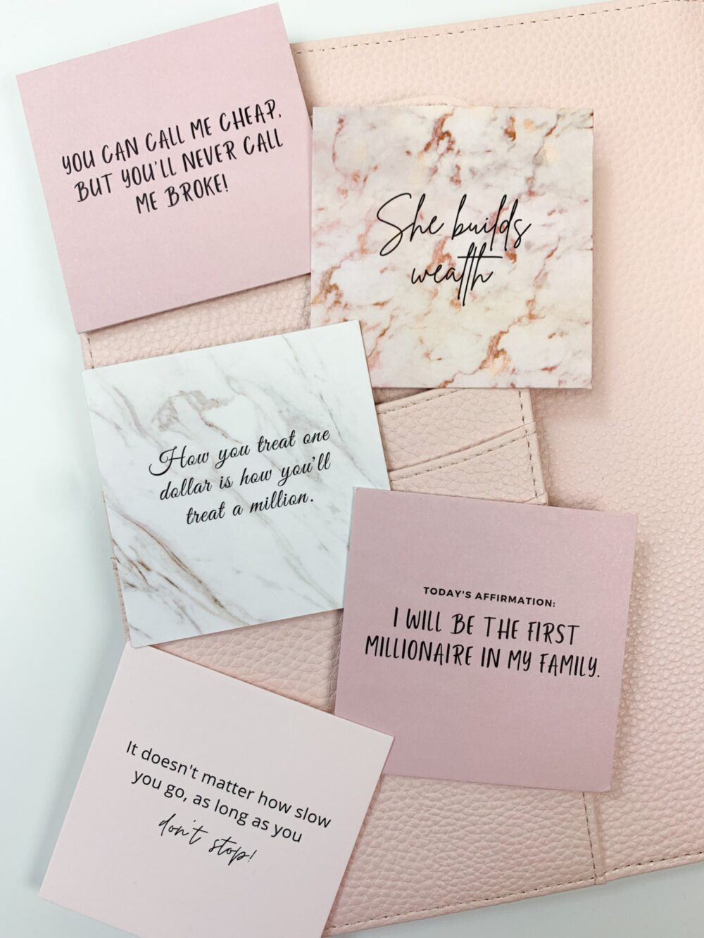 Chic Planner Cards | Set Of 5 | Journal Pocket Inserts Inspirational Quote Affirmations