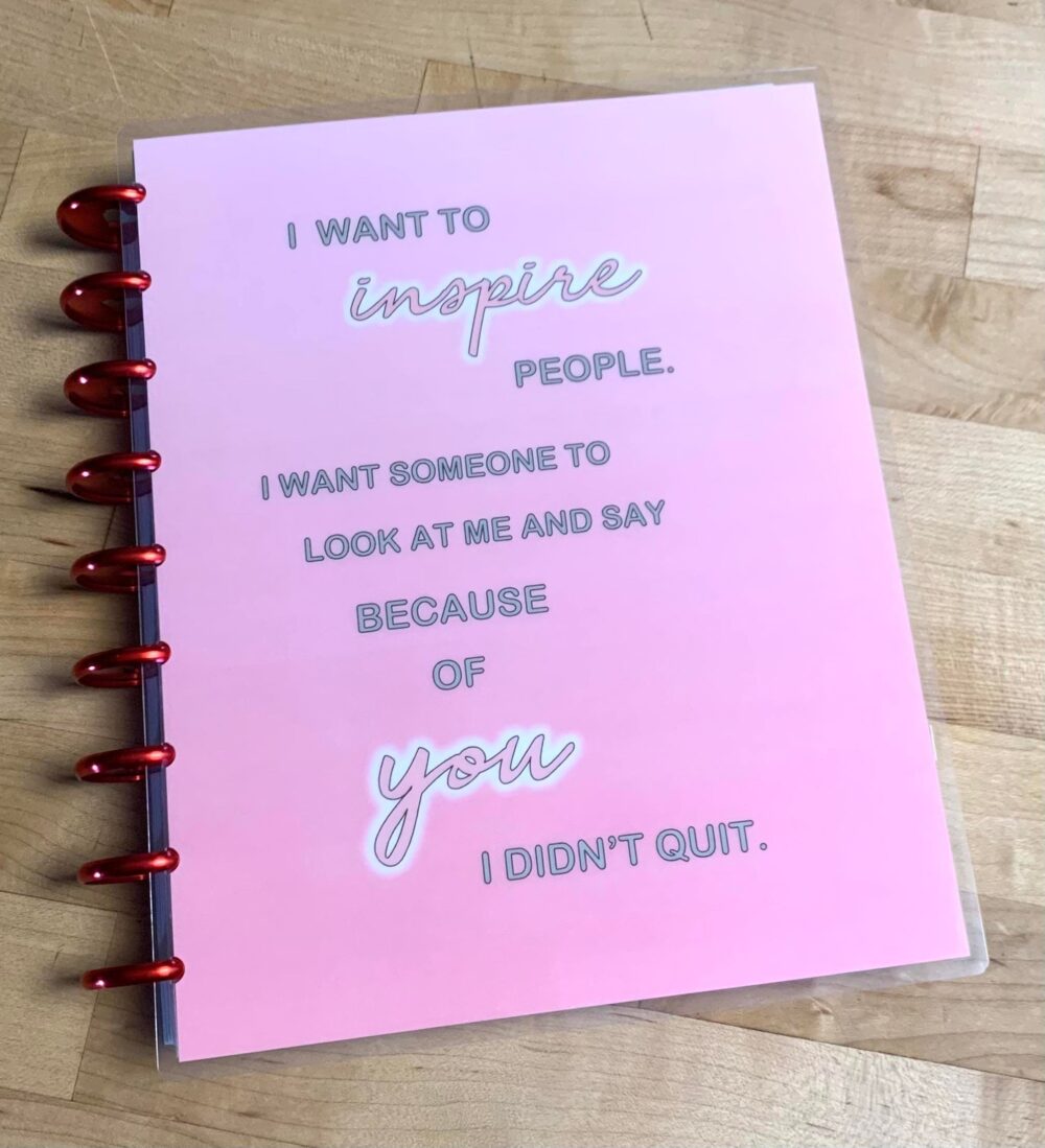 Front & Back Cover Set Inspire Inspirational Quote 4 Use W Classic/Minihappy Planner/Tul/Erin Condren | Lp/A5Coil/A5Ring/A5 Filofax~