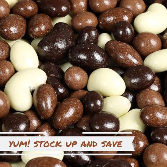 Gourmet Chocolate Bridge Mix Medley By Its Delish, 10 lbs Bulk Bag | Dark, Milk, & White Coated Peanuts, Almonds, Raisins