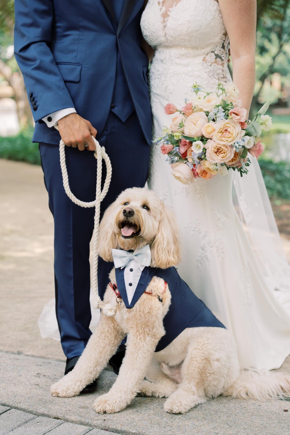 Dog Wedding Tuxedo With Bow Tie & Bandanna Custom Formal Wear