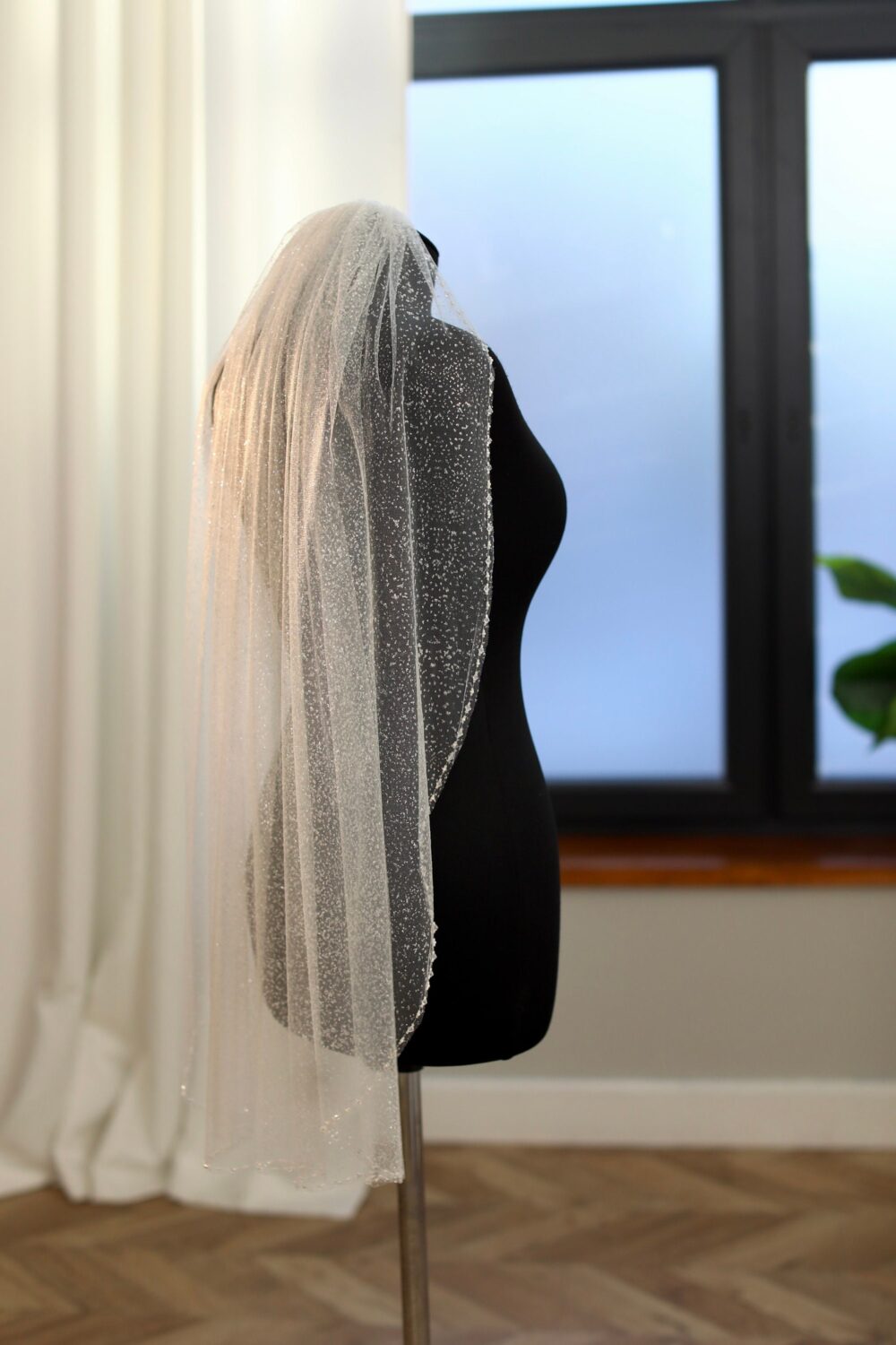 Glitter Wedding Veil Cathedral Glitter Sparkle Sparkly Fingertip Beaded Chapel Crystal Bridal