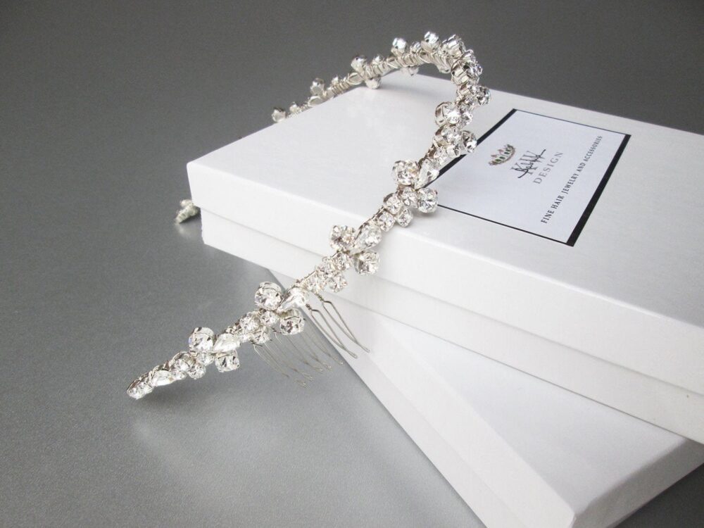 Crystal Headband, Wedding Rhinestone Bridal Headband With Combs, Hair Band Headpiece