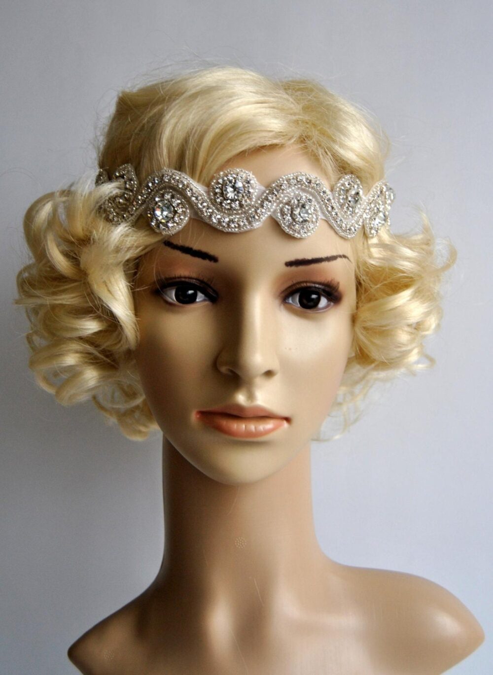 Rhinestone Bridal Headband, Wedding Crystal Headpiece, Halo Bridal 1920S Flapper Headband Gift