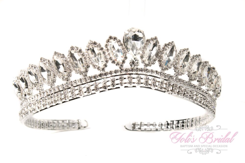 Fast Shipping Silver Wedding Tiara, Communion Bridal Crown, Princess Quinceañera Sweet 16, Confirmation Tiara