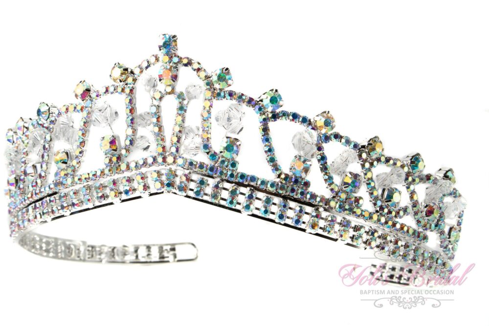Fast Shipping Silver Ab Tiara, Communion Bridal Crown, Princess Quinceañera Sweet 16, Confirmation Tiara