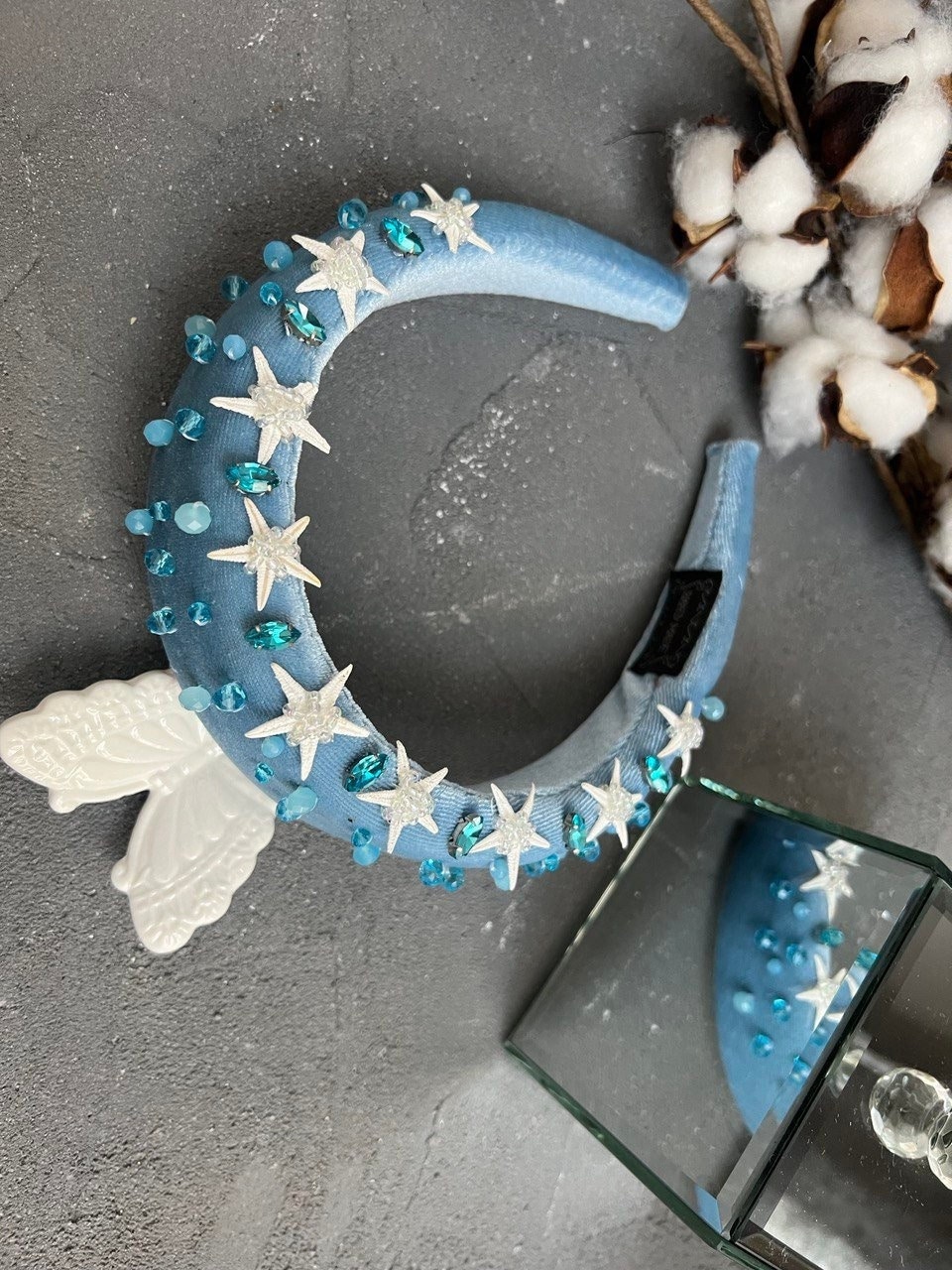 Beach Wedding Hair Accessories Starfish Headpiece Tropical Headband Seashell Sea Shell Crown Blue Flower Girl