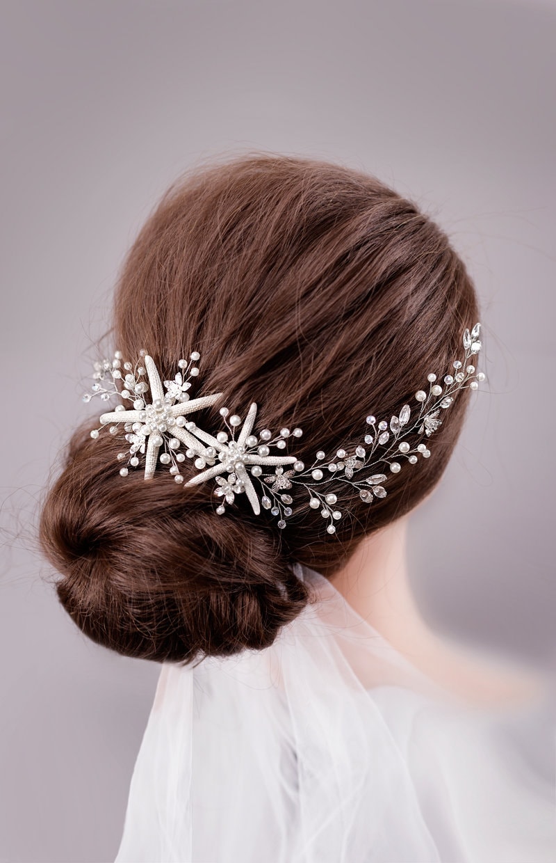 starfish Hair Vine Beach Wedding Accessories Crown Bridal Headband Destination Mermaid Hairpiece Headband