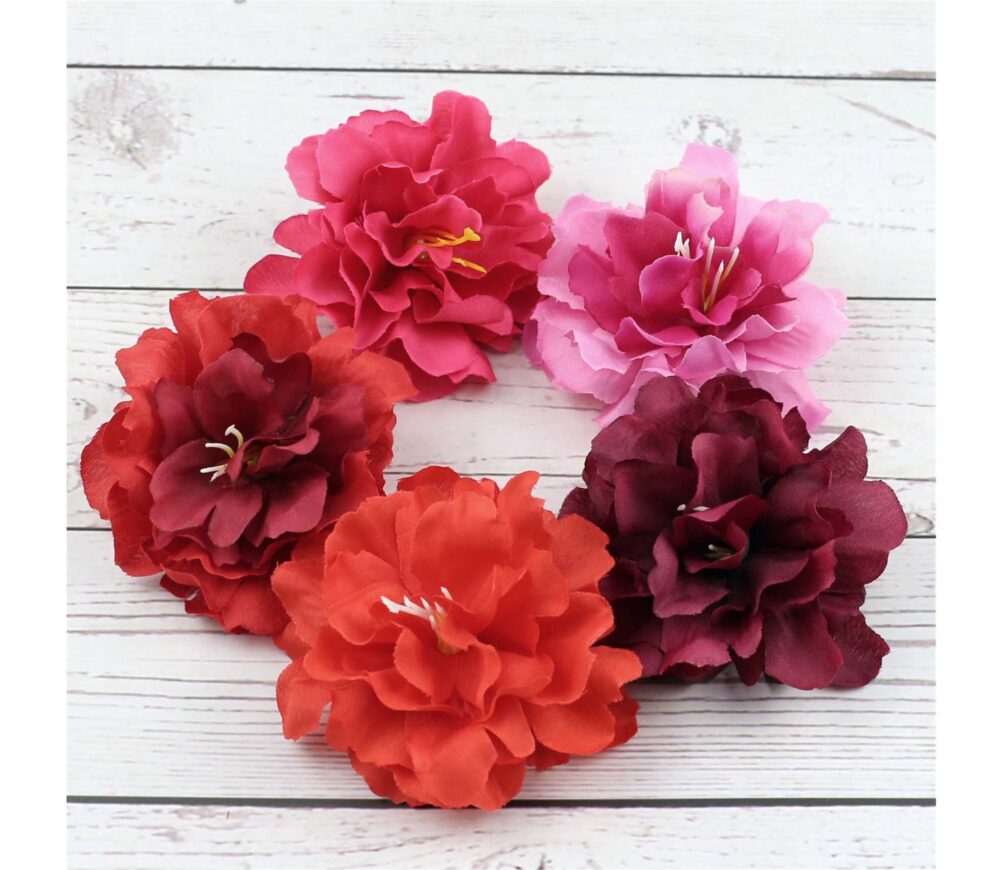 8cm Silk Artificial Flower Head Red Series Peony Bud Diy Wedding Home Decor Scrapbook Accessories Farmhouse Floral Centerpiece Fake