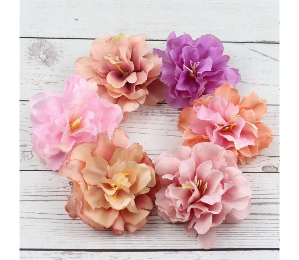 1/500Pcs 8cm Silk Artificial Flower Head in Bulk Peony Bud High Quality Diy Wedding Home Decor Scrapbook Accessories Fake