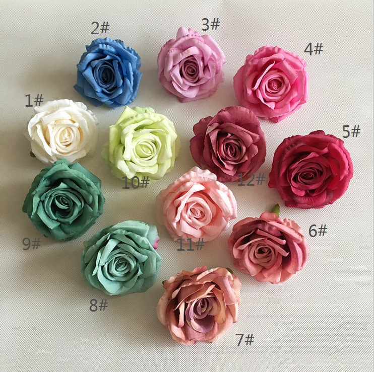 Silk Artificial Roses, Fake Roses Head, Blush Faux Flowers, Large Wedding Flowers Decor 10Pcs-100Pcs