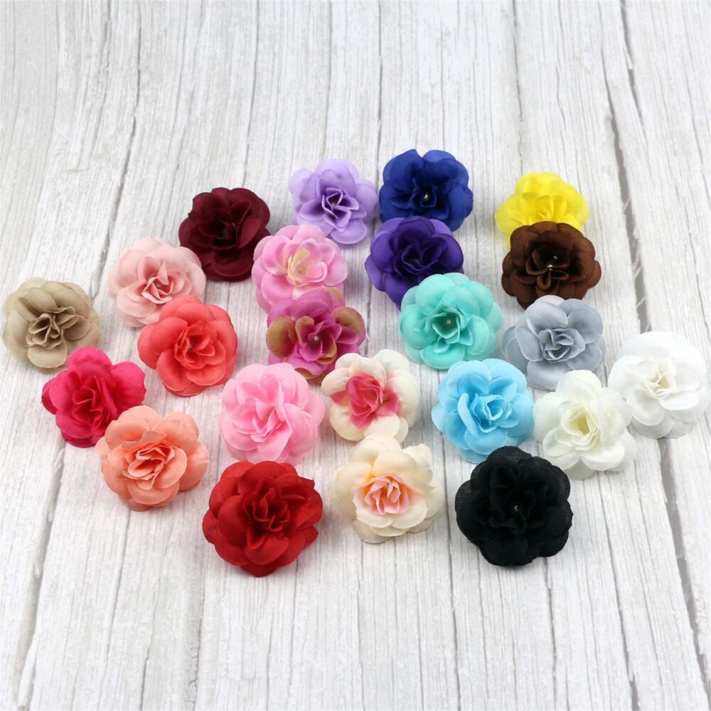 2/500Pcs 4.5cm Rose Silk Artificial Flower Head in Bulk Fake Roses For Wedding Home Decor Diy Garland Scrapbook Gift Box Craft 24 Color Pick