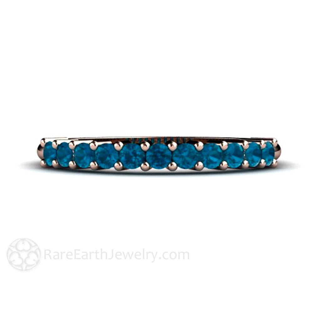 London Blue Topaz Ring Band Anniversary Stacking December Birthstone Gemstone