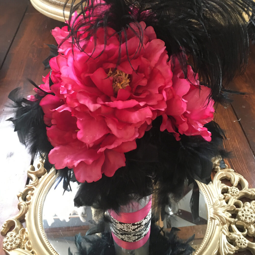 Paris Theme Centerpiece, Fushia & Black Centerpiece, Great Gatsby Paris Theme Sweet 16, Bridal Shower 50 Birthday