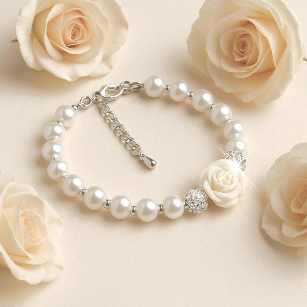 Flower Girl Gift, Flower Girl Bracelet, Kids Pearl Jewelry For Wedding, Children's Bracelet