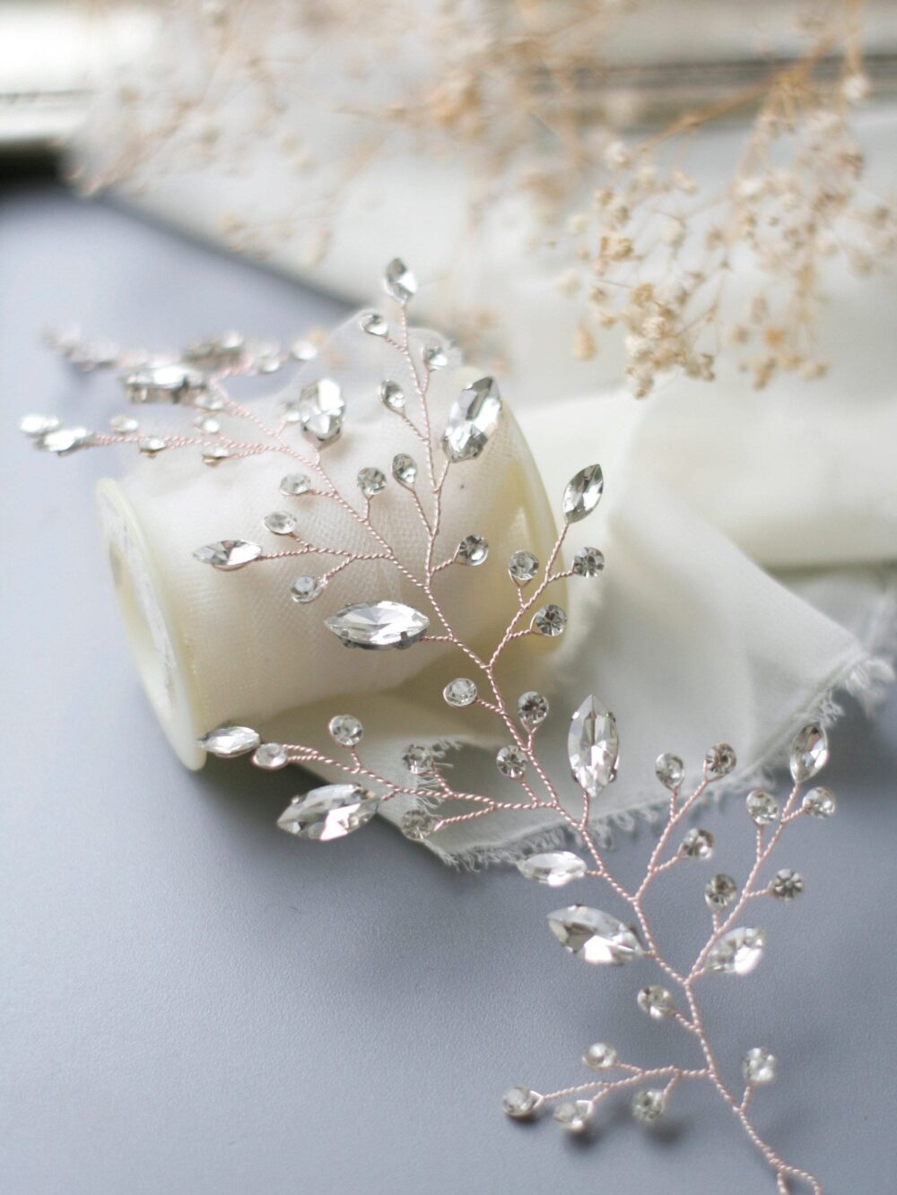 Crystal Wedding Hair Vine Silver Bridal Headpiece