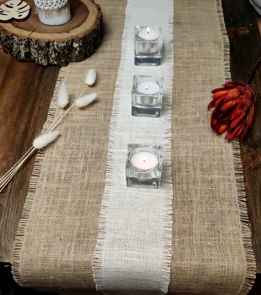 Burlap Table Runner For Wedding Decor, Jute Runner, Custom Cover, Farmhouse Rustic Table, Fall