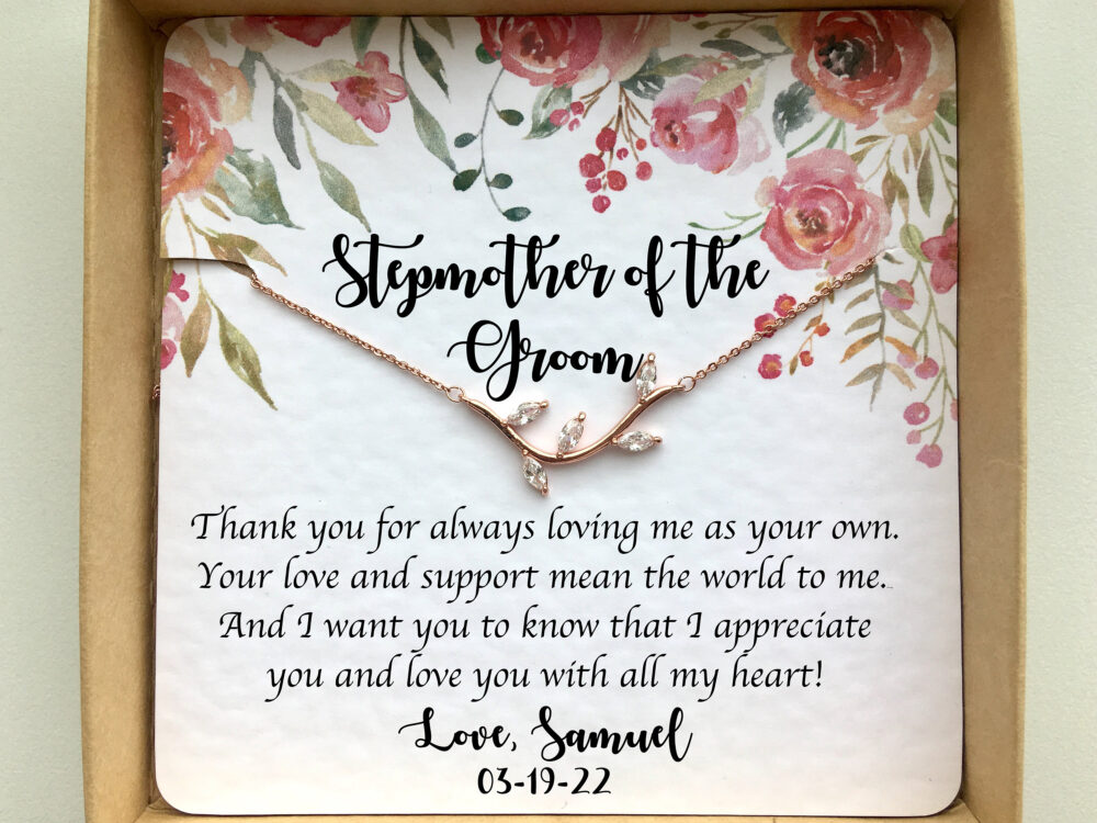 Stepmother Of The Groom Wedding Gift From Or Bride, Present For Step Mom, Mother Necklace