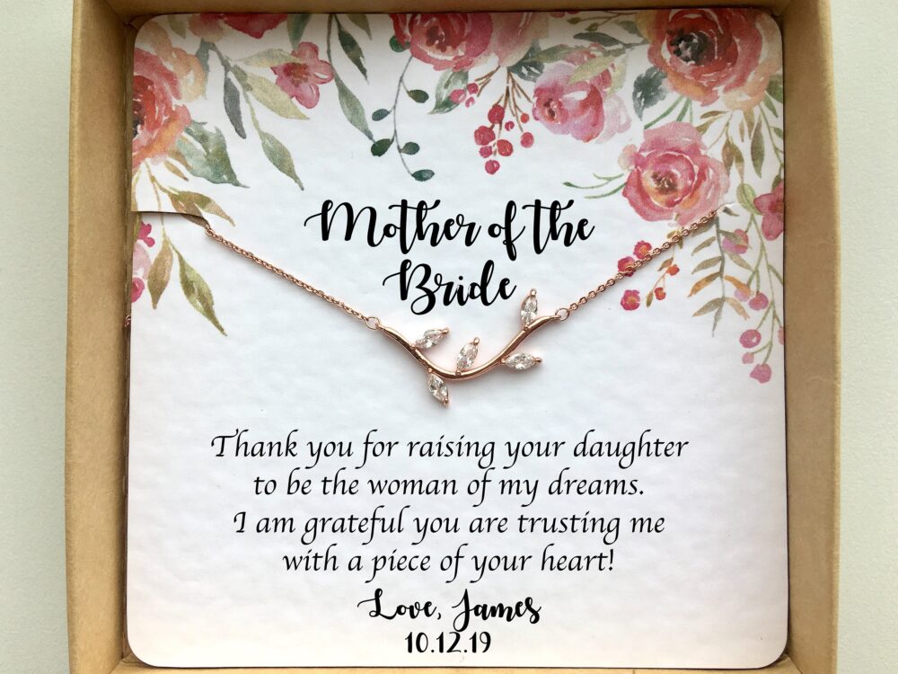 Mother Of The Bride Gift From Groom, Wedding Day For Future in Law, Necklace Personalized Mother-In-Law Card