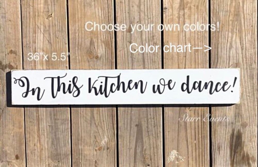 In This Kitchen We Dance Rustic Sign Farmhouse Wall Decor Rustic Horizontal Mothers Day Gift