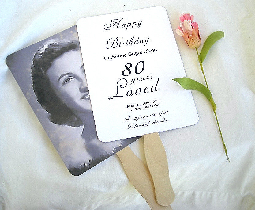 Birthday Photo Fan 80Th 50Th Favors Party Decor Anniversary Wedding Favor Fans Custom