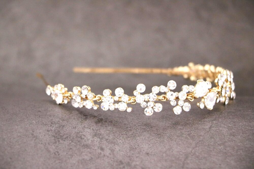 Wedding Headband Gold Hairpiece Bridal Hair Accessories Rose Gold Rhinestone Crystal Tiara