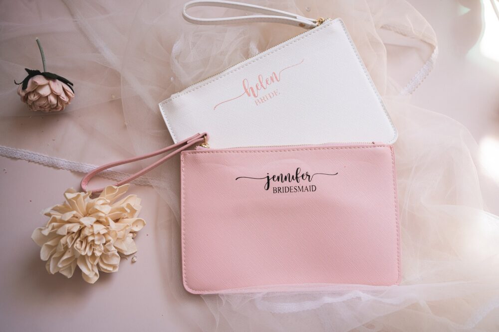 Personalized Bridesmaid Clutch, Makeup Bag, Custom Bachelorette Party Gift, Gifts, Gift For Bride, Maid Of Honour Gift