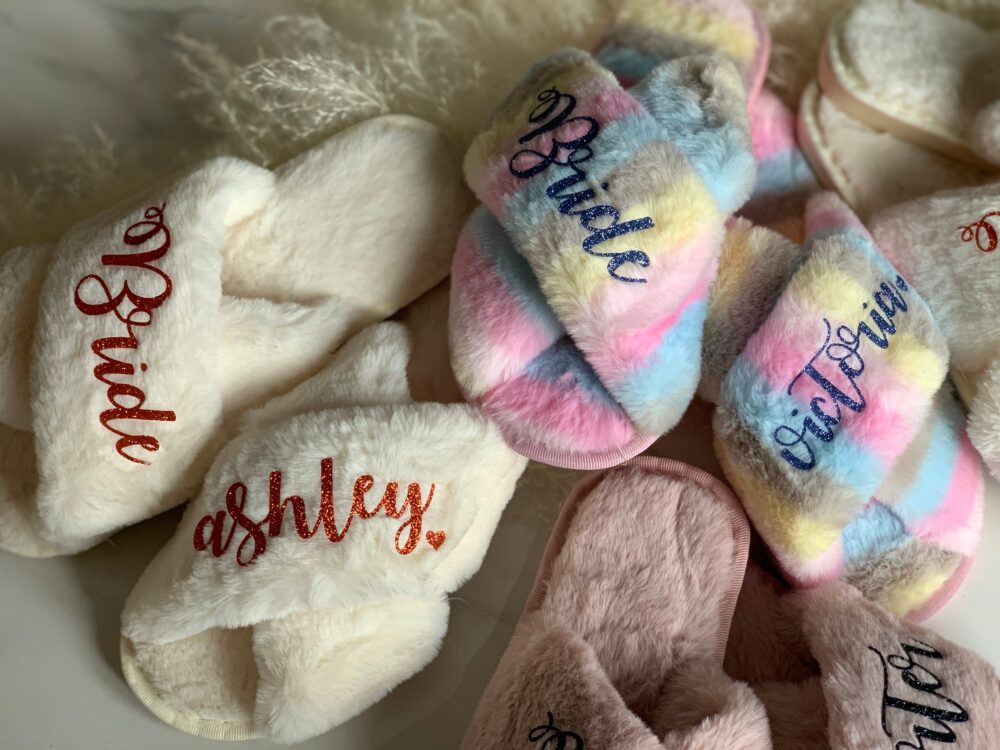 Bride Bridesmaid Slippers | Bachelorette Party Bridal Shower Gift Gifts To Her Wedding Maid Of Honor
