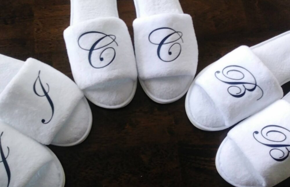 Personalized Slippers- Monogrammed Slippers - Custom Bridesmaid Gift Girls Trip With Initials