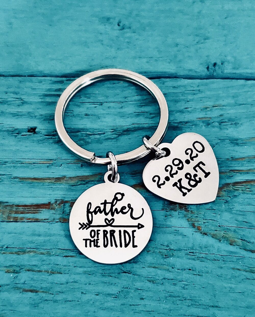 Father Of Bride, Father Of The Bride, Brides Father, Dad Dad, Gifts For, Silver Keyring, Keychain, Customized