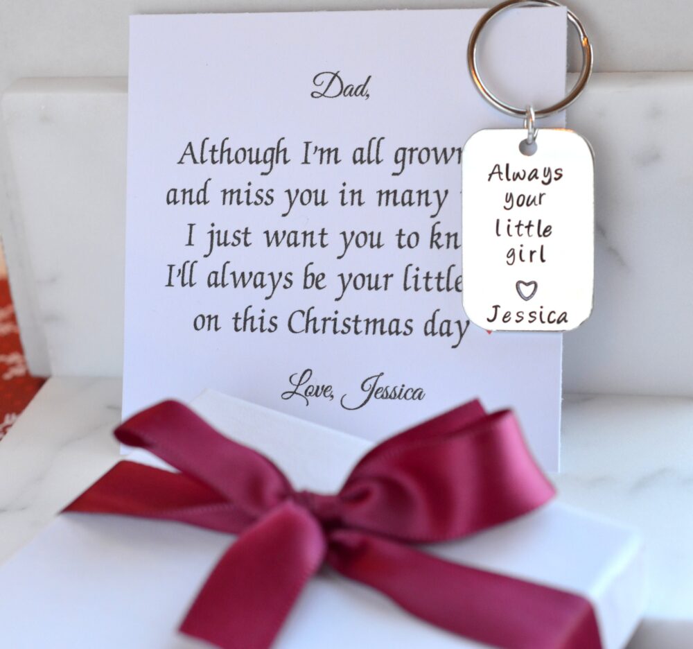 Christmas Gift For Dad Personalized Keychain Father Gift From Daughter