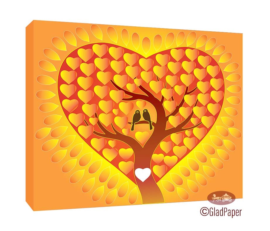 Wedding Guestbook Alternative, Tree Guest Book, Heart Personalized Book Canvas