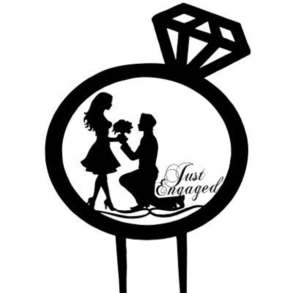 Just Engaged Cake Topper-1, Engagement Party Decorations, Bridesmaid Gift, Cake Topper, Engaged Topper, Wedding
