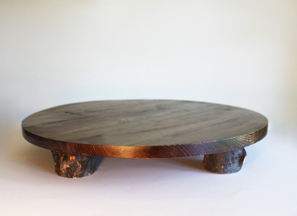 16 Inch Rustic Cake Stand, Custom Country Wedding Wood Cupcake Decor