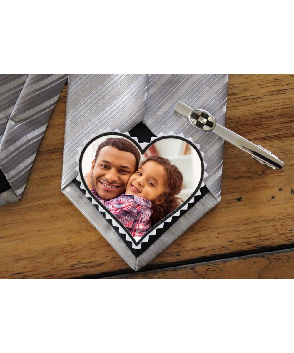 Father Of The Bride Gift, Men Printed Heart Shaped Tie Patch, Wedding Birthday Christmas Father's Day Gift-[Tt-2]